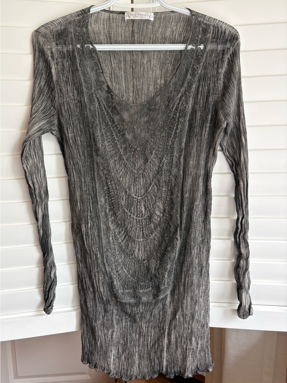 Boo Radley Australia sheer top swim cover-up size small grey